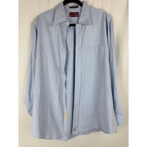 Nordstrom Vintage Classic Dress Shirt 2x2 Pinpoint Long Sleeve Light Blue‎ 16-33